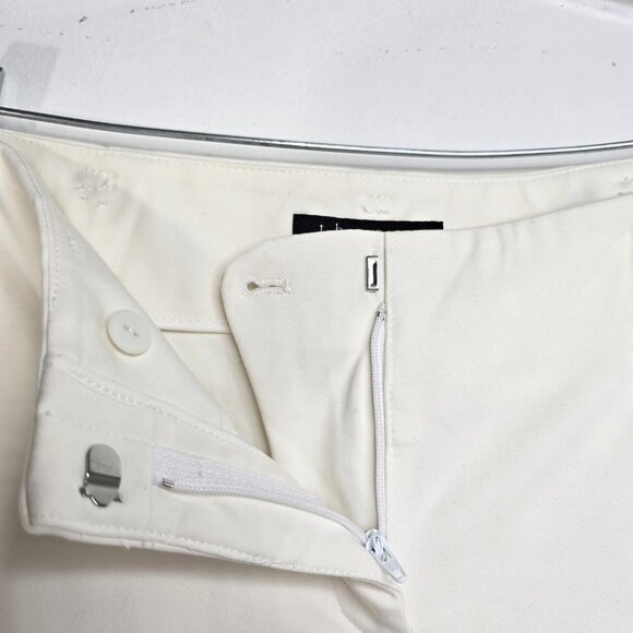 Theory Ivory White Straight Leg Ankle Length Trouser Pants - Picture 6 of 10